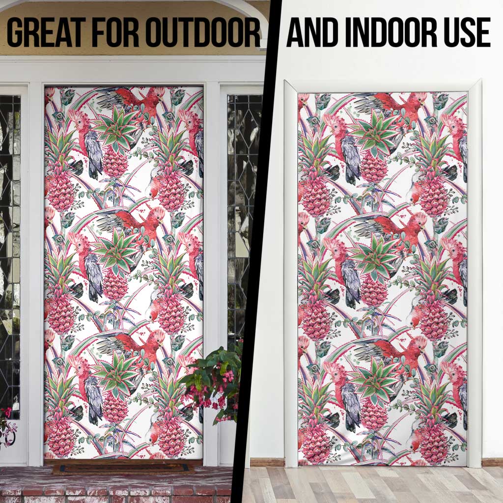 Australia Pink Galah Door Cover Rose-breasted Cockatoo Pineapple Seamless Vibes - Aussie Hoodie