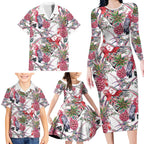 Australia Pink Galah Family Matching Long Sleeve Bodycon Dress and Hawaiian Shirt Rose-breasted Cockatoo Pineapple Seamless Vibes - Aussie Hoodie