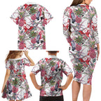 Australia Pink Galah Family Matching Long Sleeve Bodycon Dress and Hawaiian Shirt Rose-breasted Cockatoo Pineapple Seamless Vibes - Aussie Hoodie