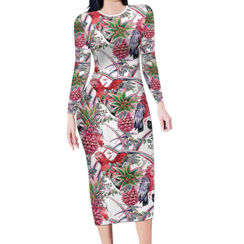 Australia Pink Galah Family Matching Long Sleeve Bodycon Dress and Hawaiian Shirt Rose-breasted Cockatoo Pineapple Seamless Vibes - Aussie Hoodie