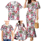 Australia Pink Galah Family Matching Mermaid Dress and Hawaiian Shirt Rose-breasted Cockatoo Pineapple Seamless Vibes - Aussie Hoodie