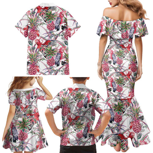 Australia Pink Galah Family Matching Mermaid Dress and Hawaiian Shirt Rose-breasted Cockatoo Pineapple Seamless Vibes - Aussie Hoodie
