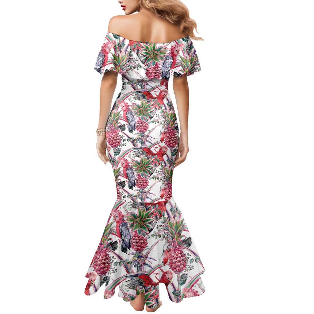 Australia Pink Galah Family Matching Mermaid Dress and Hawaiian Shirt Rose-breasted Cockatoo Pineapple Seamless Vibes - Aussie Hoodie