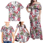 Australia Pink Galah Family Matching Off Shoulder Maxi Dress and Hawaiian Shirt Rose-breasted Cockatoo Pineapple Seamless Vibes - Aussie Hoodie