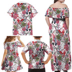 Australia Pink Galah Family Matching Off Shoulder Maxi Dress and Hawaiian Shirt Rose-breasted Cockatoo Pineapple Seamless Vibes - Aussie Hoodie