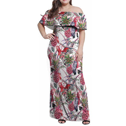 Australia Pink Galah Family Matching Off Shoulder Maxi Dress and Hawaiian Shirt Rose-breasted Cockatoo Pineapple Seamless Vibes - Aussie Hoodie