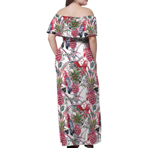 Australia Pink Galah Family Matching Off Shoulder Maxi Dress and Hawaiian Shirt Rose-breasted Cockatoo Pineapple Seamless Vibes - Aussie Hoodie