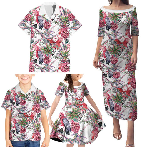 Australia Pink Galah Family Matching Puletasi and Hawaiian Shirt Rose-breasted Cockatoo Pineapple Seamless Vibes - Aussie Hoodie