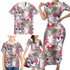 Australia Pink Galah Family Matching Short Sleeve Bodycon Dress and Hawaiian Shirt Rose-breasted Cockatoo Pineapple Seamless Vibes - Aussie Hoodie