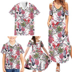 Australia Pink Galah Family Matching Summer Maxi Dress and Hawaiian Shirt Rose-breasted Cockatoo Pineapple Seamless Vibes - Aussie Hoodie