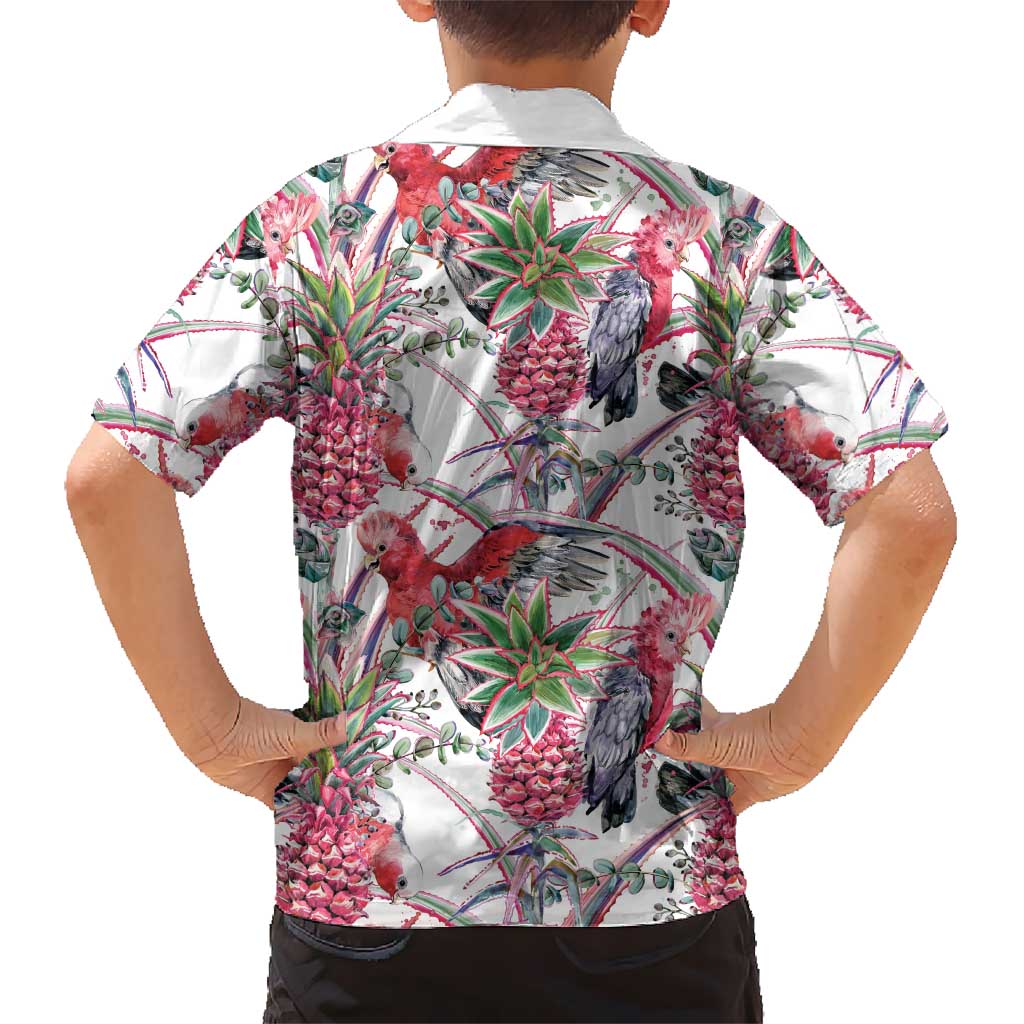 Australia Pink Galah Family Matching Summer Maxi Dress and Hawaiian Shirt Rose-breasted Cockatoo Pineapple Seamless Vibes - Aussie Hoodie