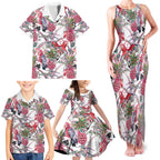 Australia Pink Galah Family Matching Tank Maxi Dress and Hawaiian Shirt Rose-breasted Cockatoo Pineapple Seamless Vibes - Aussie Hoodie
