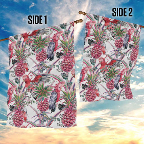 Australia Pink Galah Garden Flag Rose-breasted Cockatoo Pineapple Seamless Vibes - Aussie Hoodie
