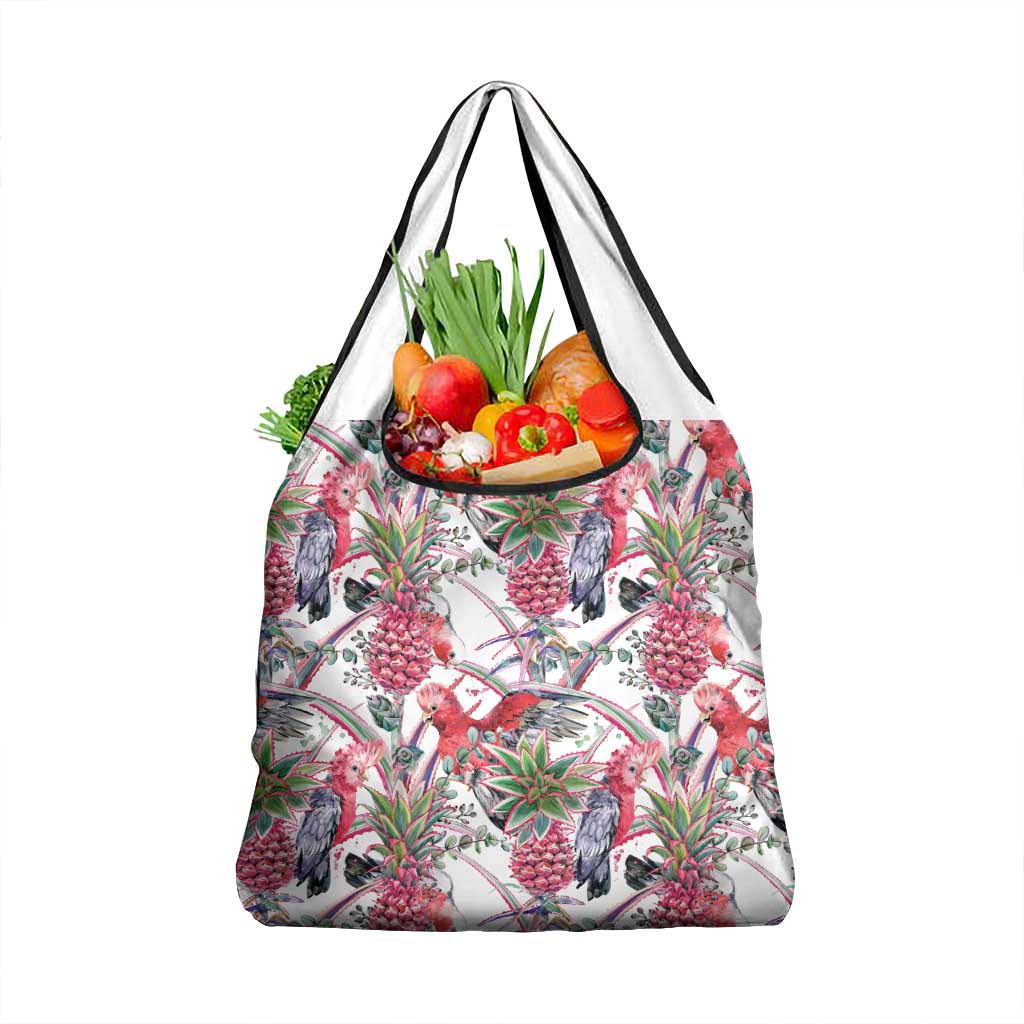 Australia Pink Galah Grocery Bag Rose-breasted Cockatoo Pineapple Seamless Vibes - Aussie Hoodie