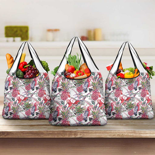 Australia Pink Galah Grocery Bag Rose-breasted Cockatoo Pineapple Seamless Vibes - Aussie Hoodie