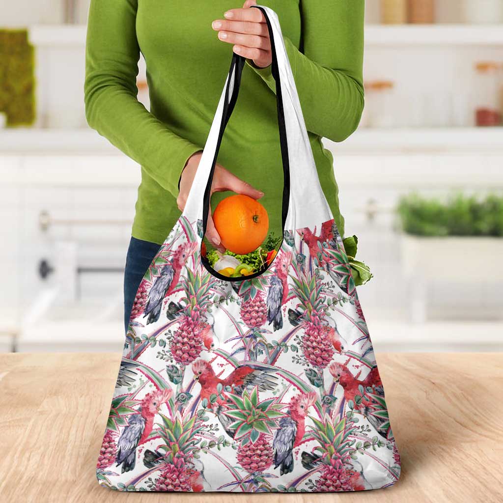 Australia Pink Galah Grocery Bag Rose-breasted Cockatoo Pineapple Seamless Vibes - Aussie Hoodie