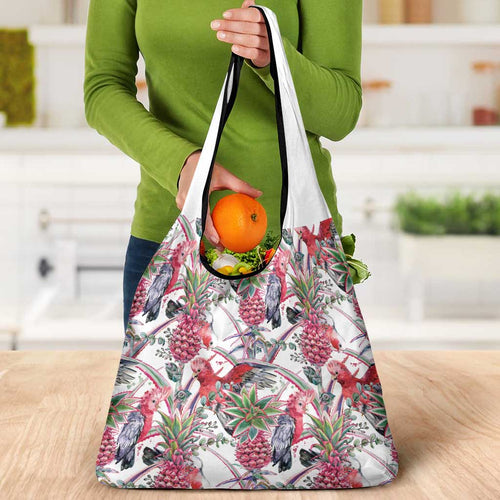 Australia Pink Galah Grocery Bag Rose-breasted Cockatoo Pineapple Seamless Vibes - Aussie Hoodie