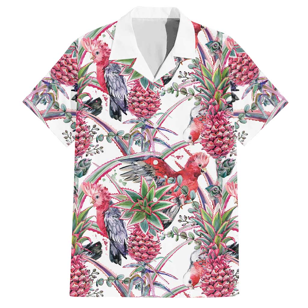 Australia Pink Galah Hawaiian Shirt Rose-breasted Cockatoo Pineapple Seamless Vibes - Aussie Hoodie