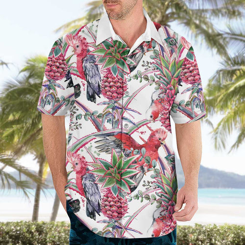 Australia Pink Galah Hawaiian Shirt Rose-breasted Cockatoo Pineapple Seamless Vibes - Aussie Hoodie