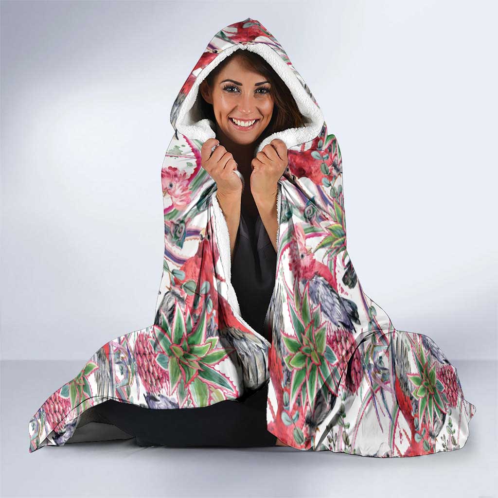 Australia Pink Galah Hooded Blanket Rose-breasted Cockatoo Pineapple Seamless Vibes - Aussie Hoodie