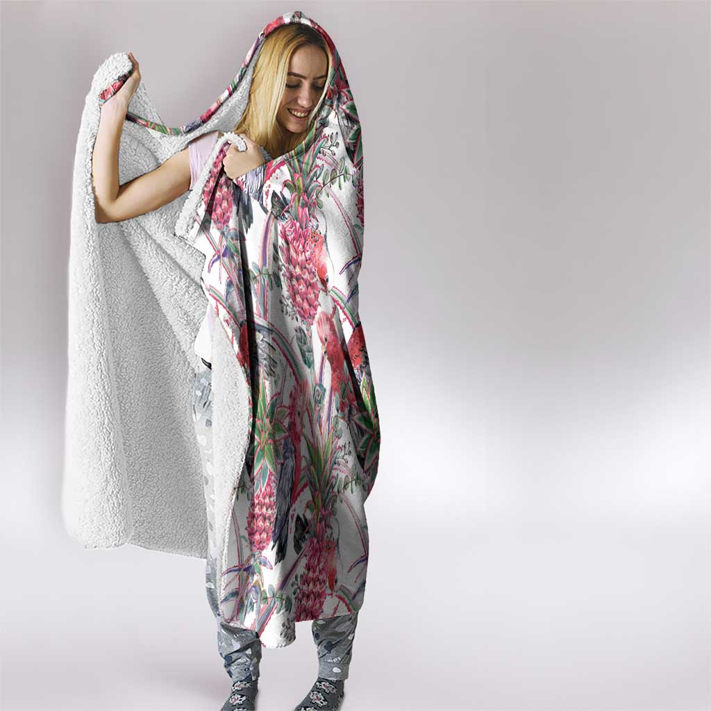 Australia Pink Galah Hooded Blanket Rose-breasted Cockatoo Pineapple Seamless Vibes - Aussie Hoodie