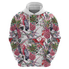 Australia Pink Galah Hoodie Rose-breasted Cockatoo Pineapple Seamless Vibes - Aussie Hoodie