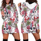 Australia Pink Galah Hoodie Dress Rose-breasted Cockatoo Pineapple Seamless Vibes - Aussie Hoodie