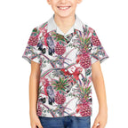Australia Pink Galah Kid Hawaiian Shirt Rose-breasted Cockatoo Pineapple Seamless Vibes - Aussie Hoodie