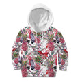 Australia Pink Galah Kid Hoodie Rose-breasted Cockatoo Pineapple Seamless Vibes - Aussie Hoodie
