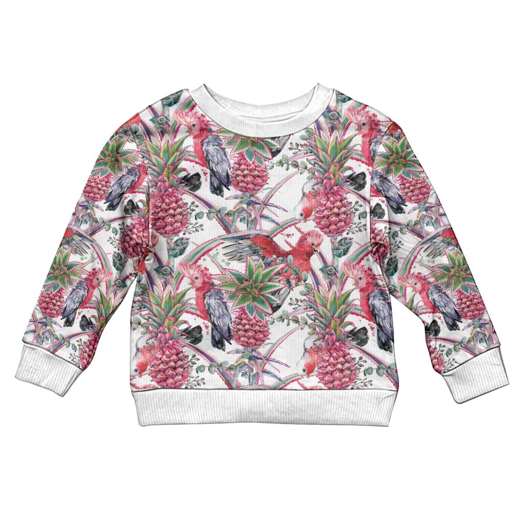 Australia Pink Galah Kid Ugly Christmas Sweater Rose-breasted Cockatoo Pineapple Seamless Vibes - Aussie Hoodie