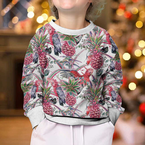 Australia Pink Galah Kid Ugly Christmas Sweater Rose-breasted Cockatoo Pineapple Seamless Vibes - Aussie Hoodie