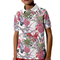 Australia Pink Galah Kid Polo Shirt Rose-breasted Cockatoo Pineapple Seamless Vibes - Aussie Hoodie
