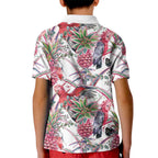 Australia Pink Galah Kid Polo Shirt Rose-breasted Cockatoo Pineapple Seamless Vibes - Aussie Hoodie