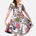 Australia Pink Galah Kid Short Sleeve Dress Rose-breasted Cockatoo Pineapple Seamless Vibes - Aussie Hoodie