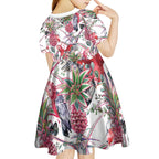 Australia Pink Galah Kid Short Sleeve Dress Rose-breasted Cockatoo Pineapple Seamless Vibes - Aussie Hoodie