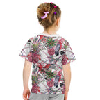 Australia Pink Galah Kid T Shirt Rose-breasted Cockatoo Pineapple Seamless Vibes - Aussie Hoodie