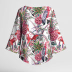 Australia Pink Galah Kimono Sleeve Blouse Rose-breasted Cockatoo Pineapple Seamless Vibes - Aussie Hoodie