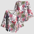 Australia Pink Galah Kimono Sleeve Blouse Rose-breasted Cockatoo Pineapple Seamless Vibes - Aussie Hoodie