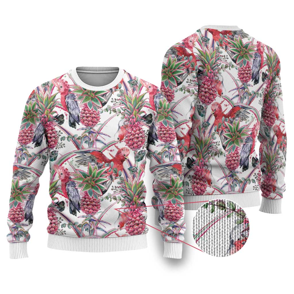 Australia Pink Galah Ugly Christmas Sweater Rose-breasted Cockatoo Pineapple Seamless Vibes - Aussie Hoodie