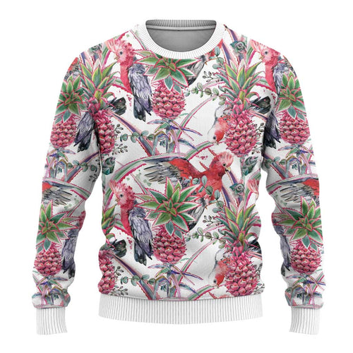 Australia Pink Galah Ugly Christmas Sweater Rose-breasted Cockatoo Pineapple Seamless Vibes - Aussie Hoodie