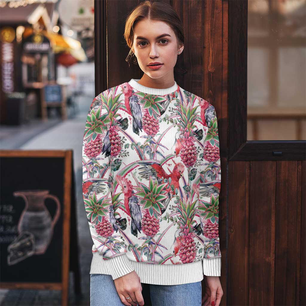 Australia Pink Galah Ugly Christmas Sweater Rose-breasted Cockatoo Pineapple Seamless Vibes - Aussie Hoodie