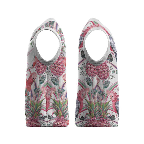 Australia Pink Galah Christmas Knitted V-Neck Vest Rose-breasted Cockatoo Pineapple Seamless Vibes - Aussie Hoodie