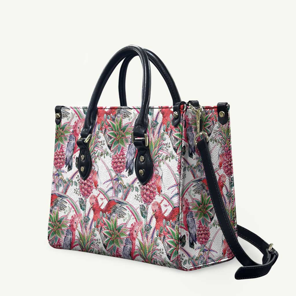 Australia Pink Galah Leather Bag Rose-breasted Cockatoo Pineapple Seamless Vibes - Aussie Hoodie