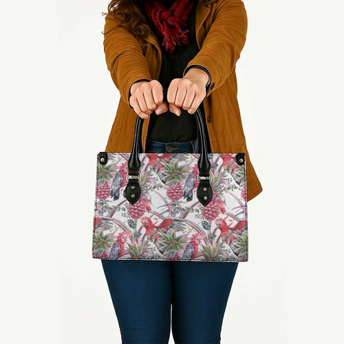 Australia Pink Galah Leather Bag Rose-breasted Cockatoo Pineapple Seamless Vibes - Aussie Hoodie