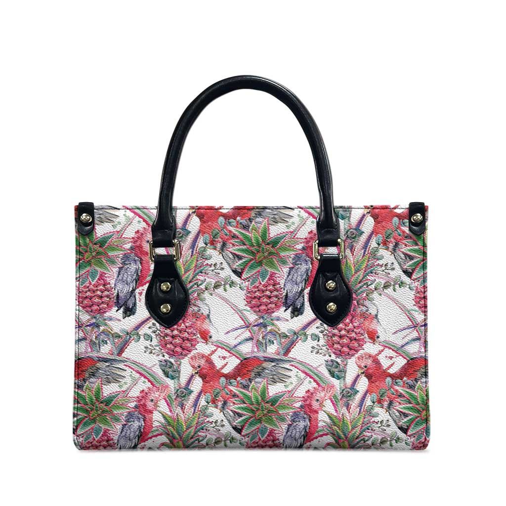 Australia Pink Galah Leather Bag Rose-breasted Cockatoo Pineapple Seamless Vibes - Aussie Hoodie
