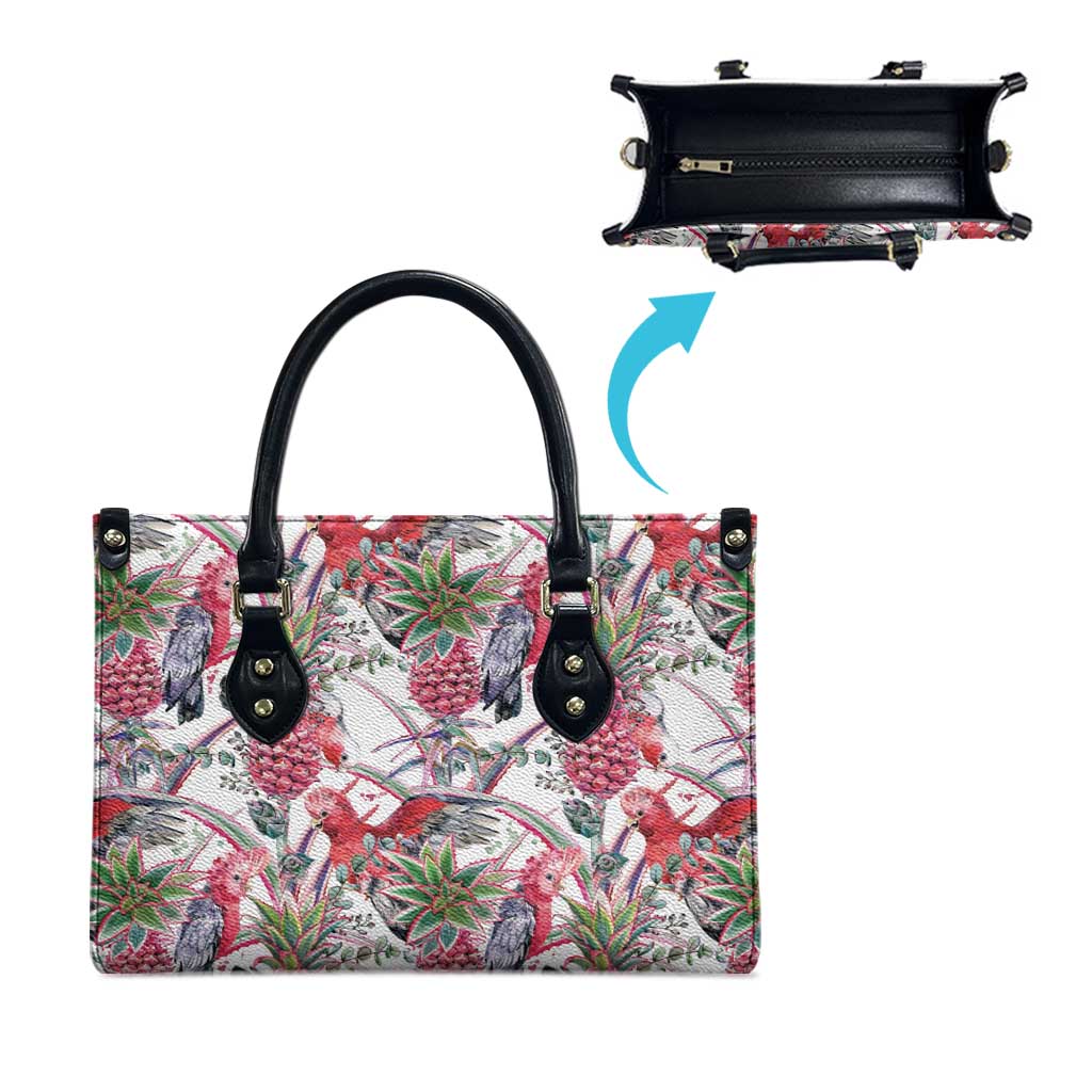 Australia Pink Galah Leather Bag Rose-breasted Cockatoo Pineapple Seamless Vibes - Aussie Hoodie