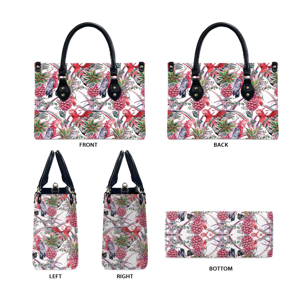 Australia Pink Galah Leather Bag Rose-breasted Cockatoo Pineapple Seamless Vibes - Aussie Hoodie
