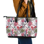 Australia Pink Galah Leather Tote Bag Rose-breasted Cockatoo Pineapple Seamless Vibes - Aussie Hoodie