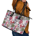 Australia Pink Galah Leather Tote Bag Rose-breasted Cockatoo Pineapple Seamless Vibes - Aussie Hoodie