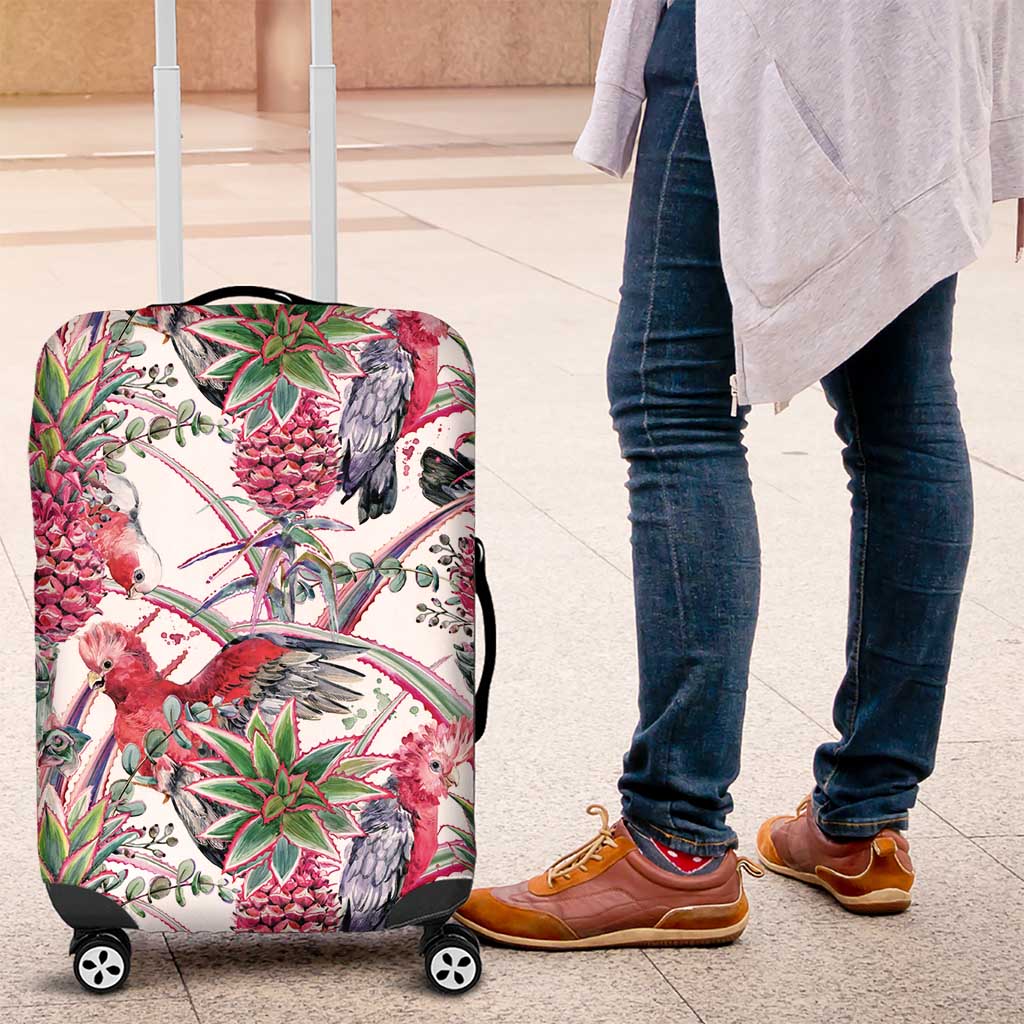 Australia Pink Galah Luggage Cover Rose-breasted Cockatoo Pineapple Seamless Vibes - Aussie Hoodie